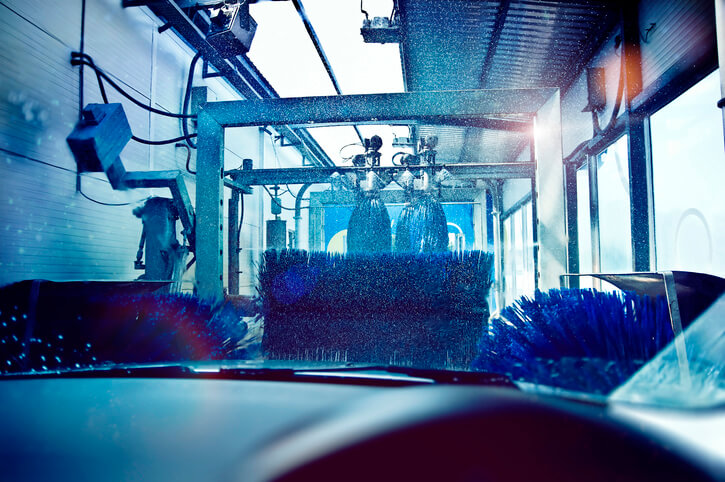 view inside a car wash